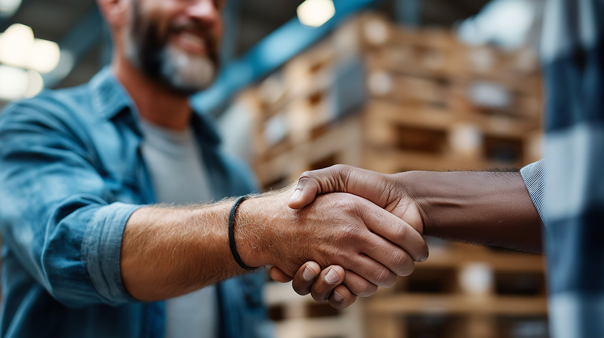 Business partners shaking hands